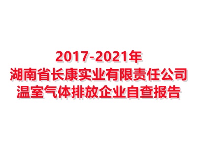湖南省长康实业有限责任公司2017-2021年温室气体排放企业自查报告